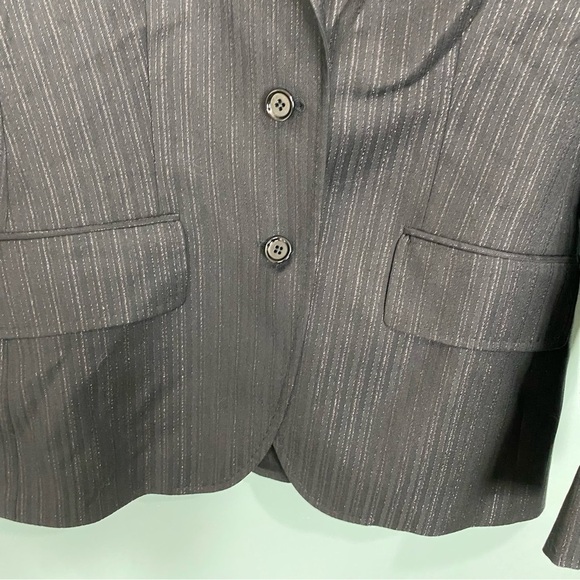 Dolce & Gabbana Pinstripe Metallic Blazer Sz 48 or US 38 Black Read Description - Picture 4 of 15